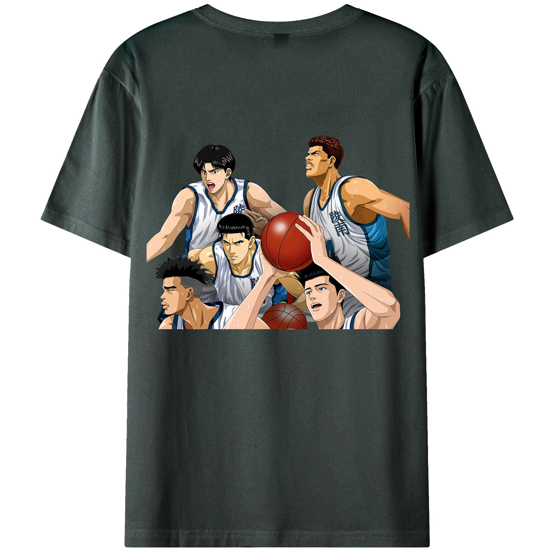 （画像用） SLAM DUNK／スラムダンク 綿100％ メンズ半袖Tシャツ（バックプリント） 通気性